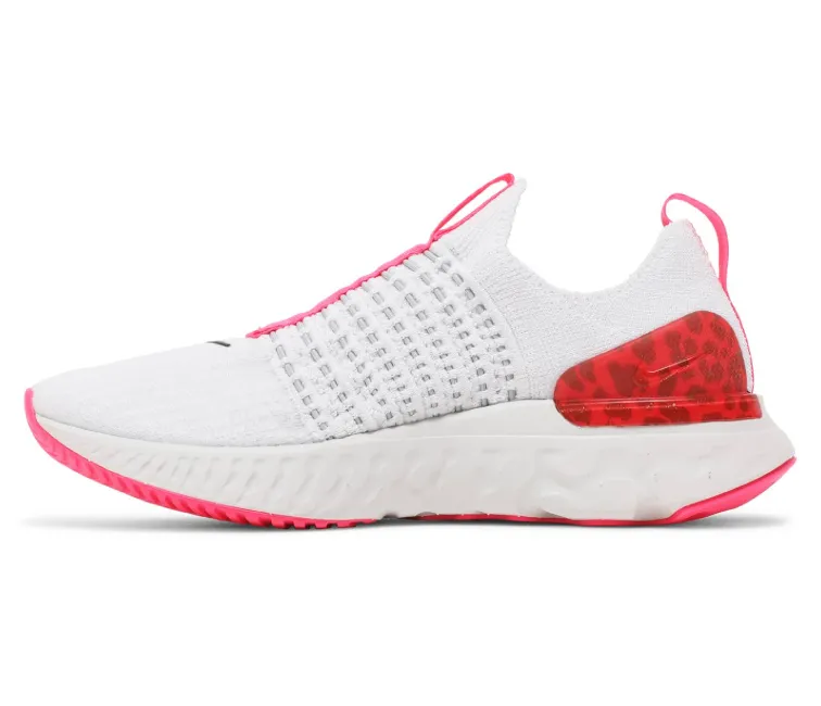 Women's Nike React Phantom FK2 (White/Hyper Pink) Elastic Collar Design Precision Edge Design