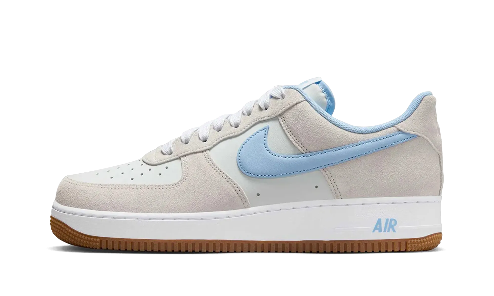 Adaptive Traction Breathable Quarter Panels Air Force 1 Low '07 LV8 "Photon Dust White Gum Medium Brown Psychic Blue"