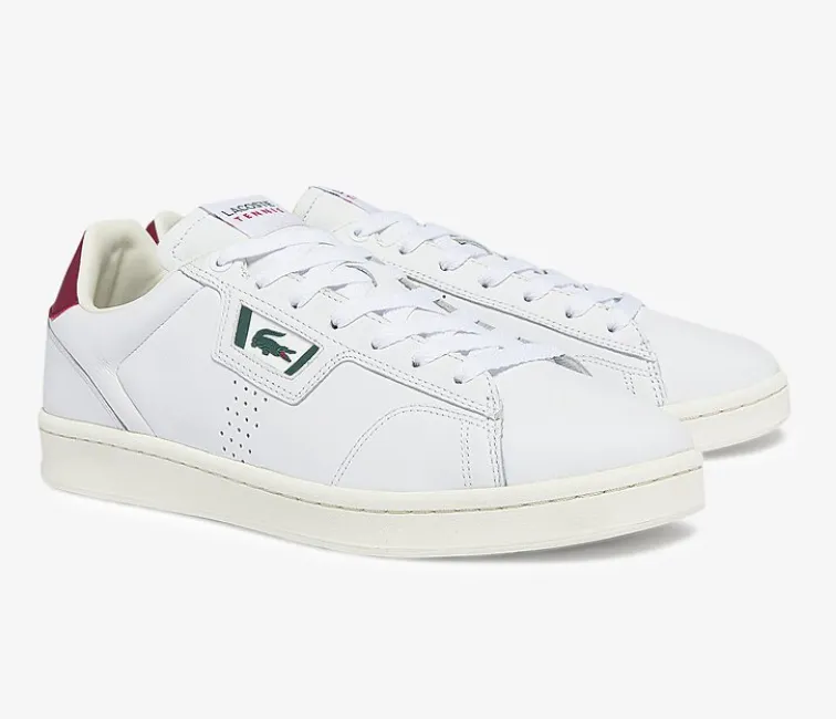 Men's Lacoste Masters Classic 07221 SMA (White/Burgundy) Flexible Support ergonomic
