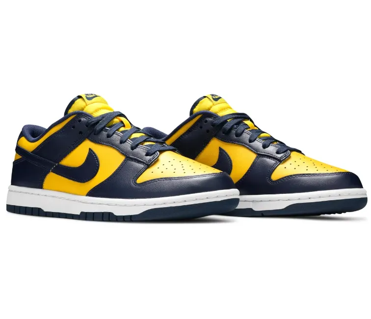Men's Nike Dunk Low Retro (Michigan) Compression Resistant Collar Sporty Fit