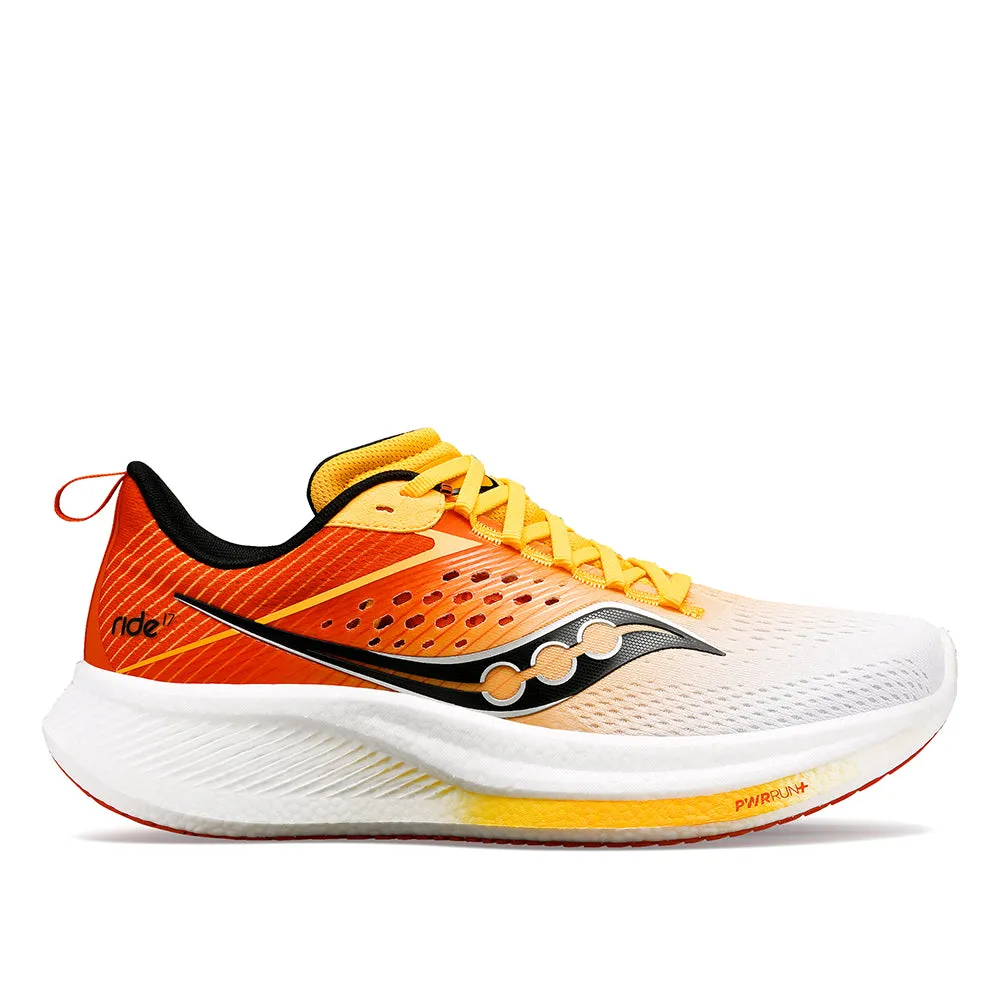 mountain trails running in cloudy weather shoes Saucony Men's Ride 17 Running Shoes