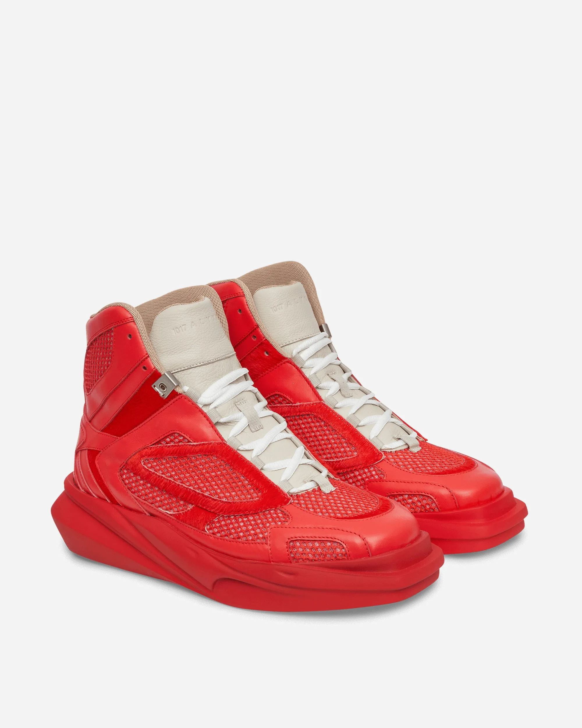 High Top Mono Hiking Sneakers Red Style Universal Look