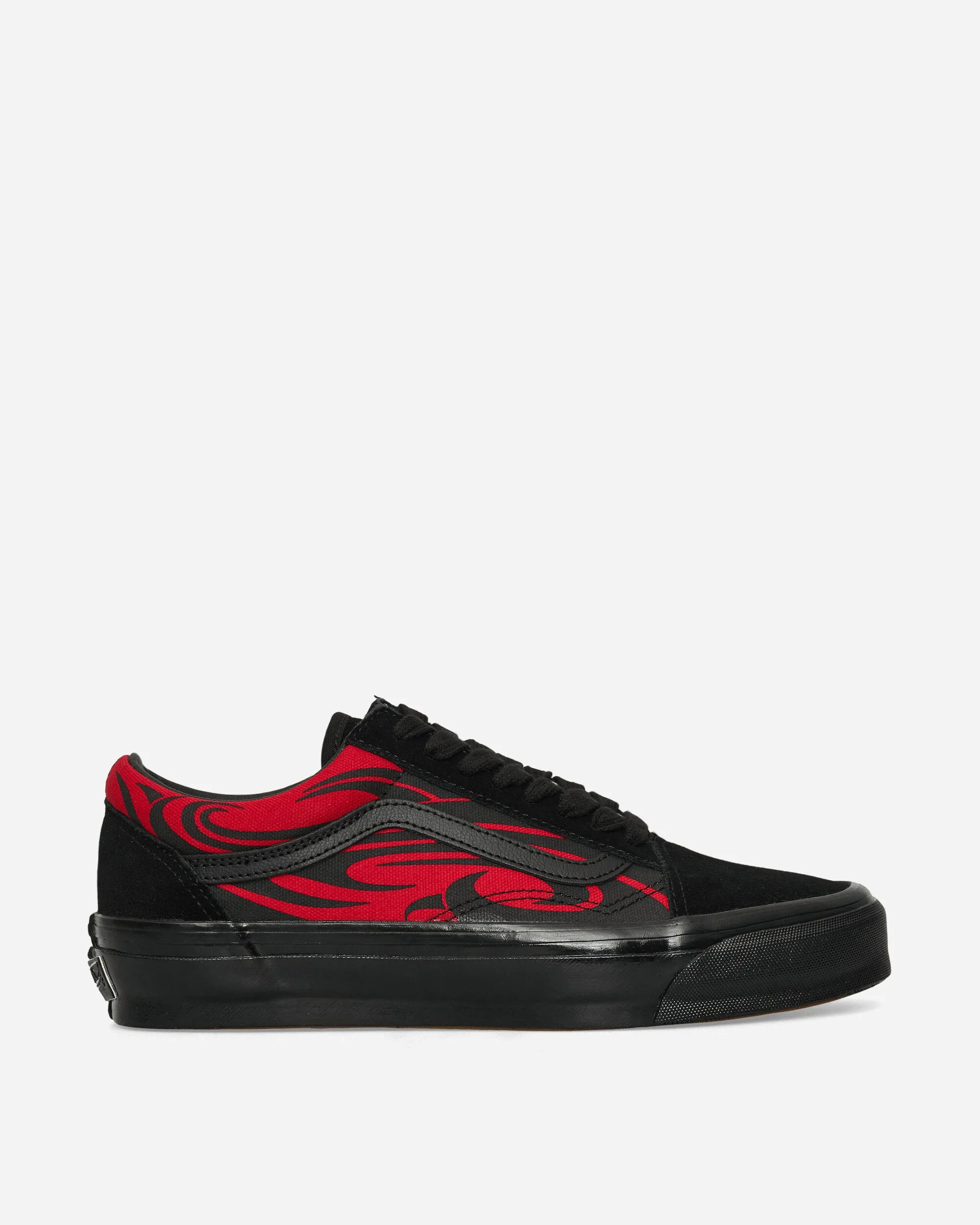 Premium Old Skool Y2K Flame Sneakers Black / Red Elastic Fit Smooth Fit