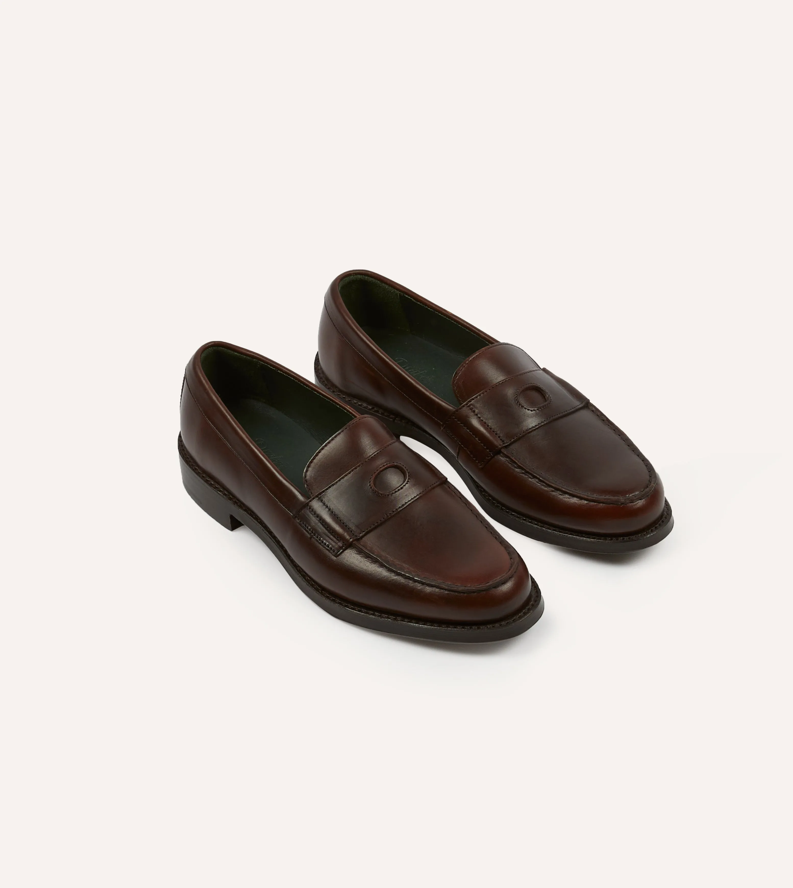 Balanced Step Brown Leather Charles Goodyear Welted Penny Loafer