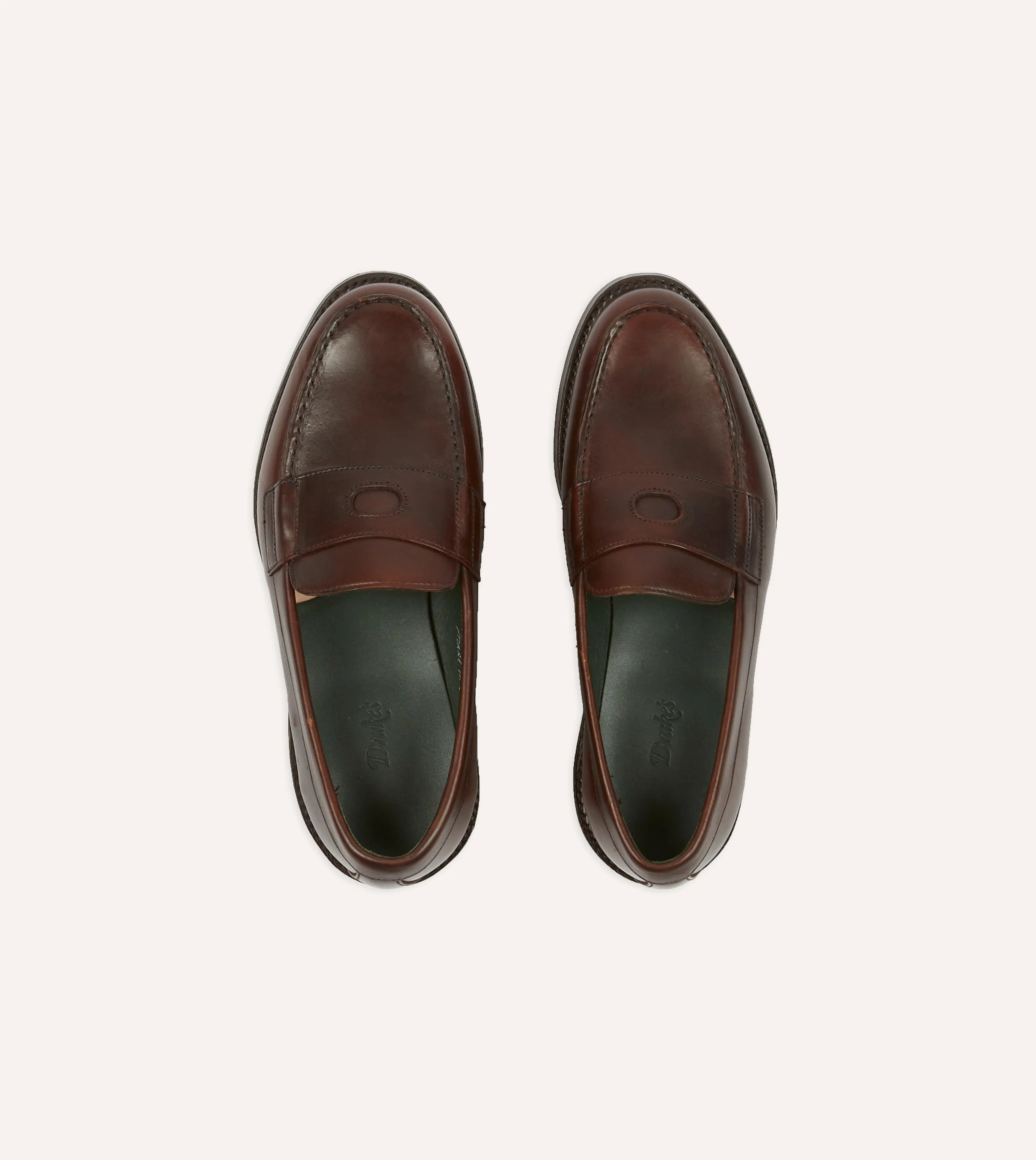 Brown Leather Charles Goodyear Welted Penny Loafer Antistatic Business Lounge