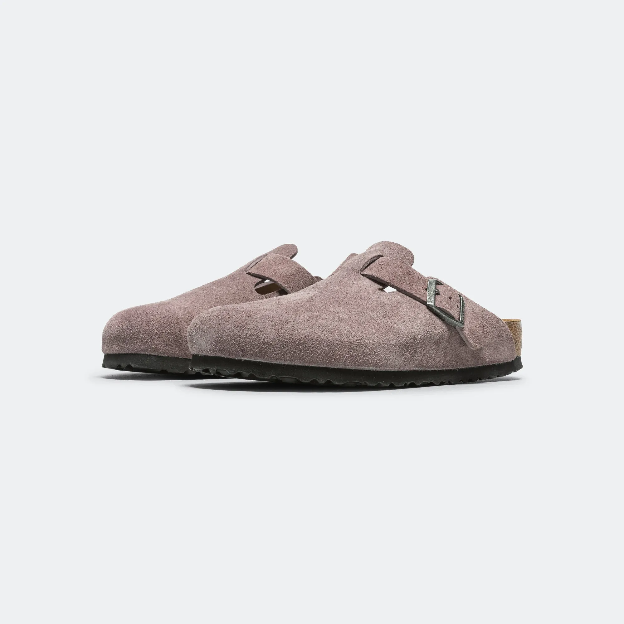 Flat Comfort Versatile Walking Shoes Boston SFB - Faded Purple Suede Leather
