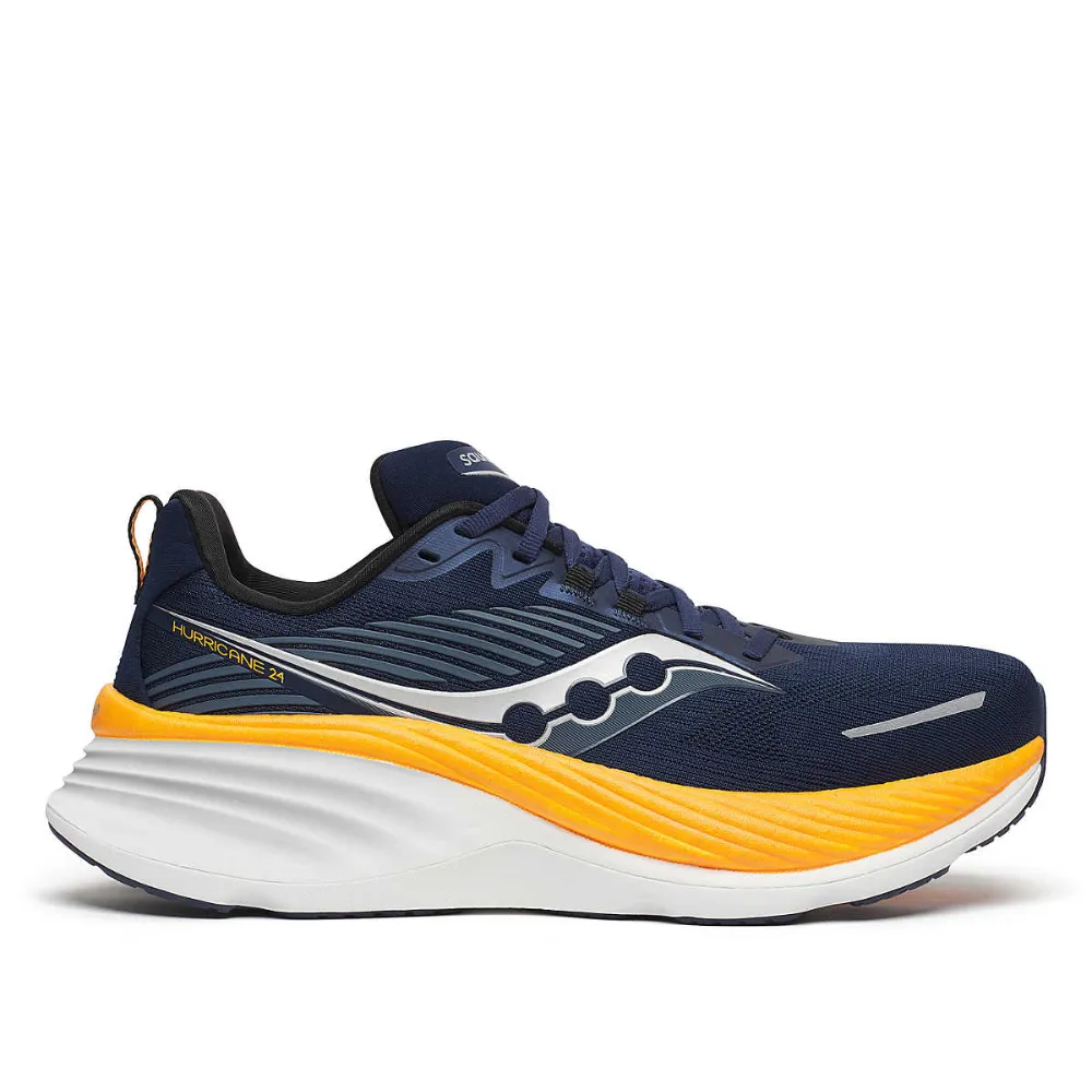 Saucony Men's Hurricane 24 Wide Running Shoes HeelSupport