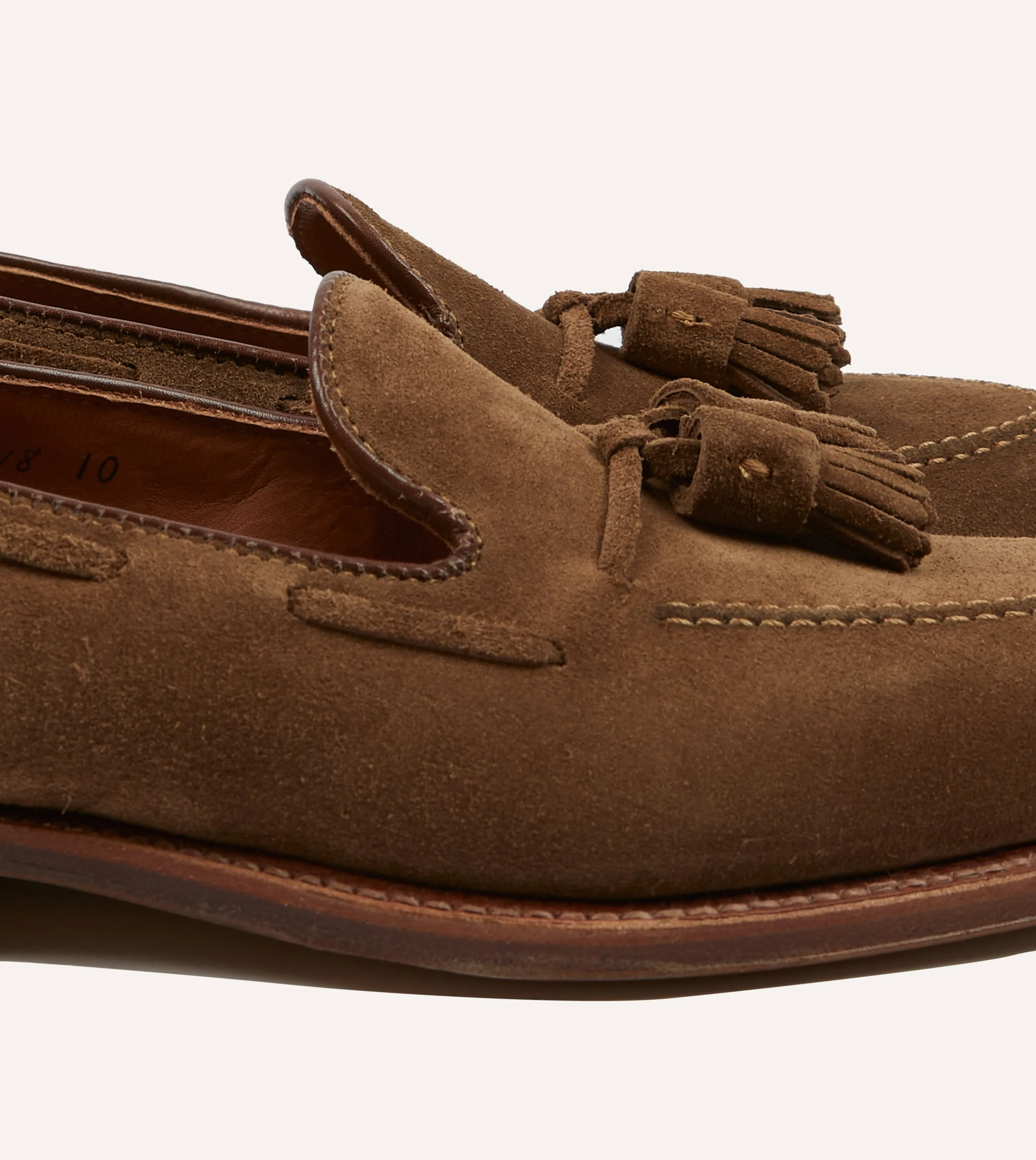 Matte Finish Alden Snuff Suede Tassel Loafer