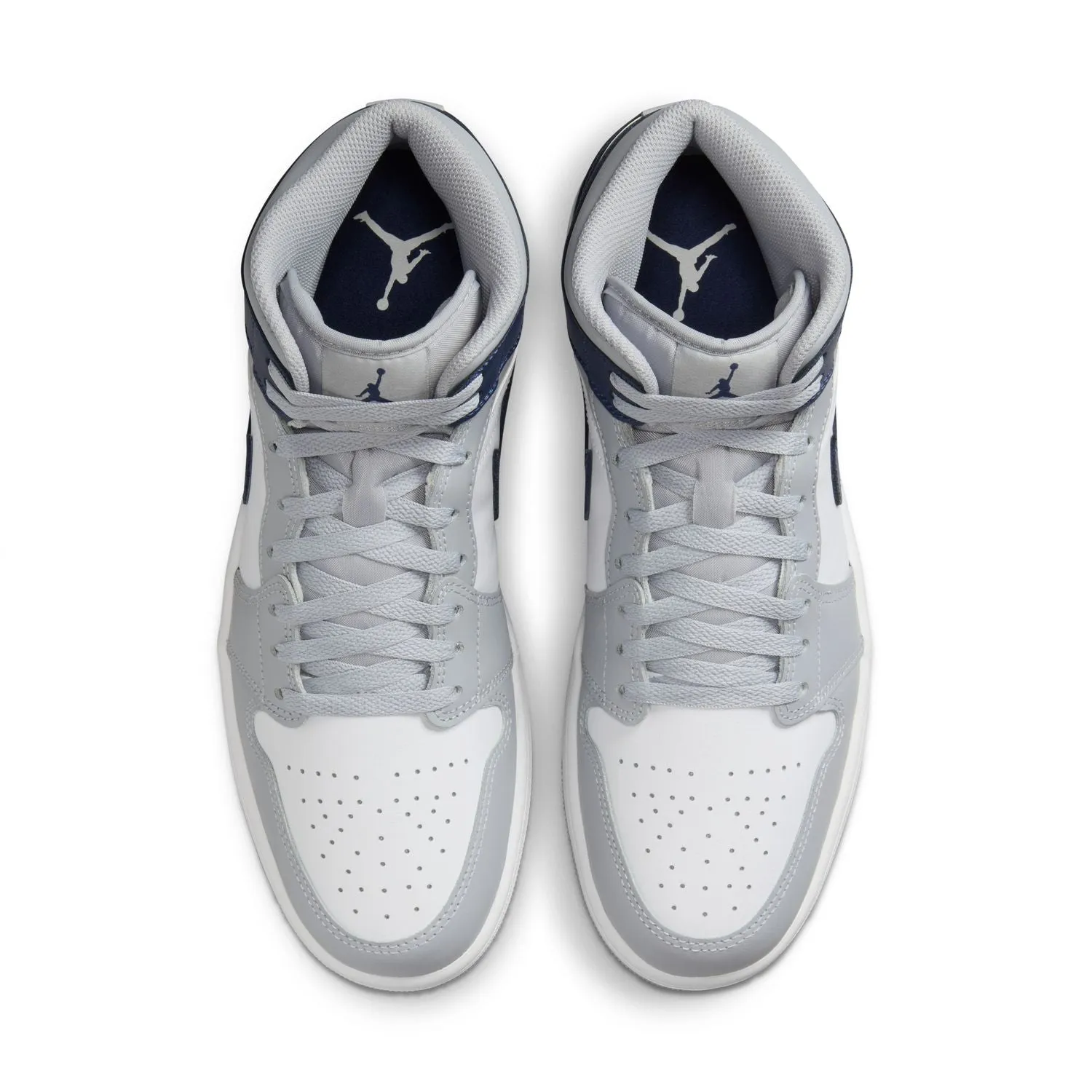 Air Jordan 1 Mid 'Wolf Grey Midnight Navy' form thin - soled