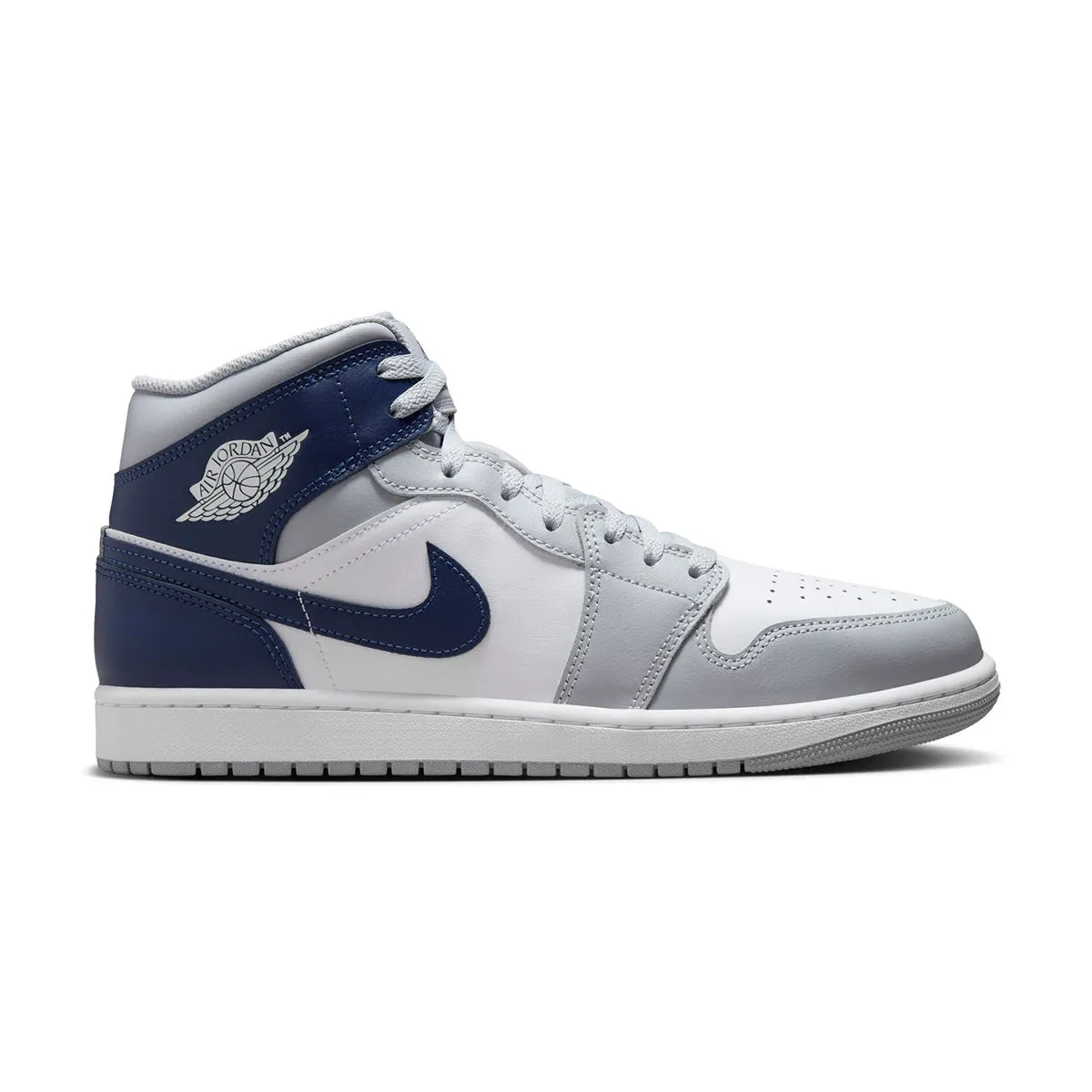 Unique Look Trend-setting wear Air Jordan 1 Mid 'Wolf Grey Midnight Navy'
