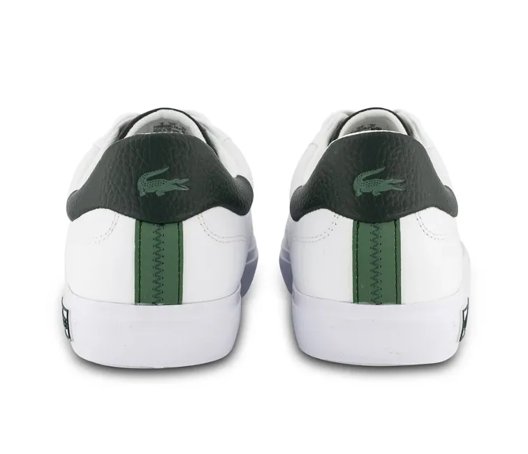 Men's Lacoste Powercourt 2.0 123 1 SMA (White/Dark Green) Comfortable Knit