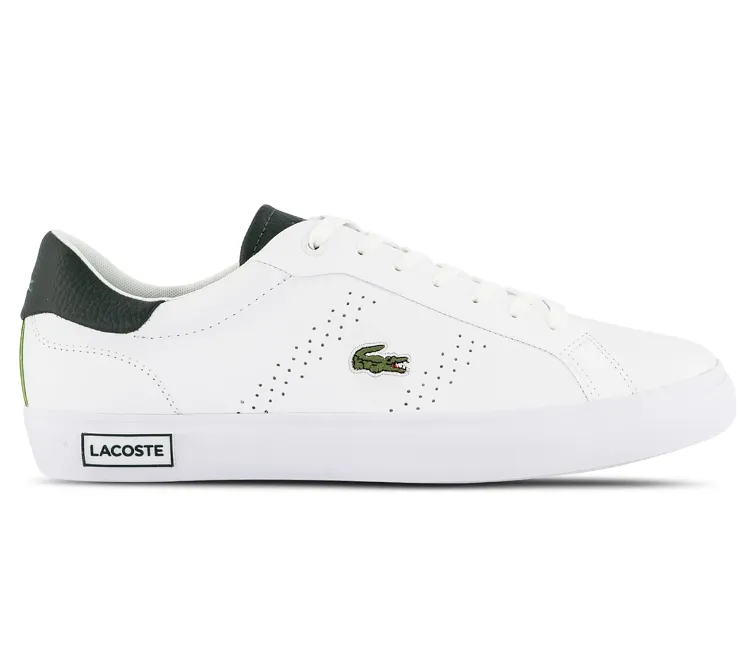 Men's Lacoste Powercourt 2.0 123 1 SMA (White/Dark Green) Smooth Upper Temperature Regulating Lining