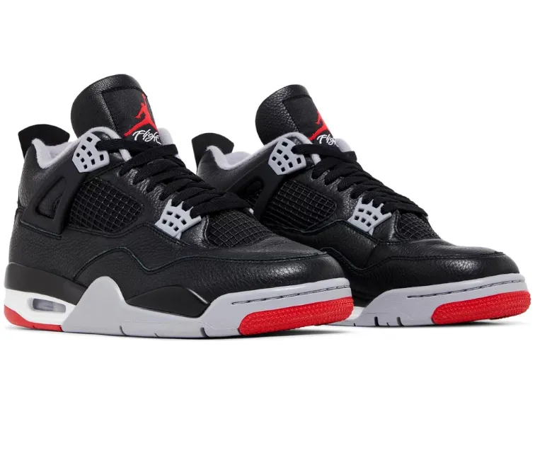 Reinforced Eyestay Durability Men's Nike Air Jordan 4 Retro (Bred Reimagined)