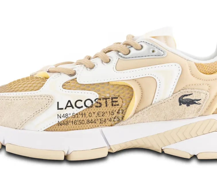 Women's Lacoste L003 Neo 124 5 SFA (Light Tan/White) Breathable Ventilation