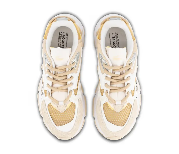 Women's Lacoste L003 Neo 124 5 SFA (Light Tan/White) PhylonMidsole