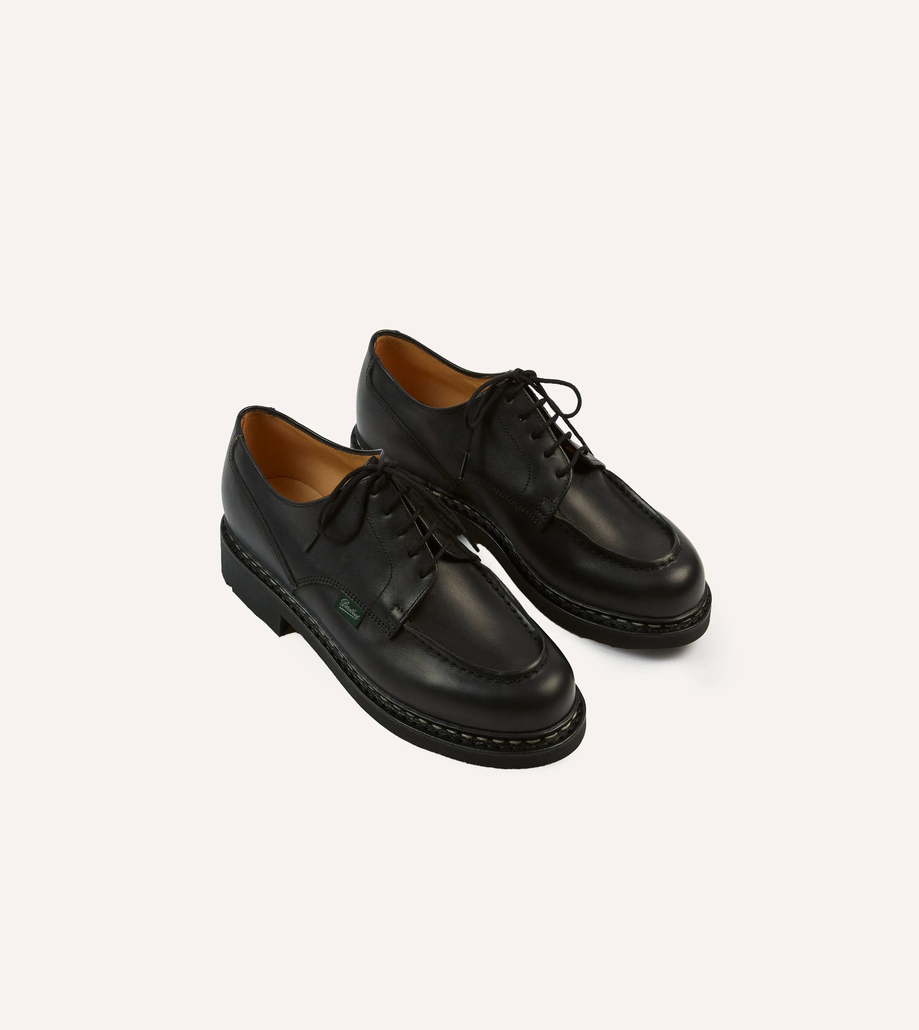 Dance Floor Paraboot Chambord Black Leather Derby Shoe