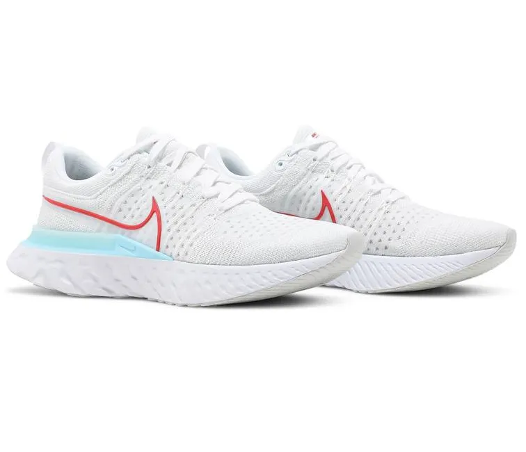 Men's Nike React Infinity Run FK 2 (White/Chile Red) Treaded Sole Multi Density Foam
