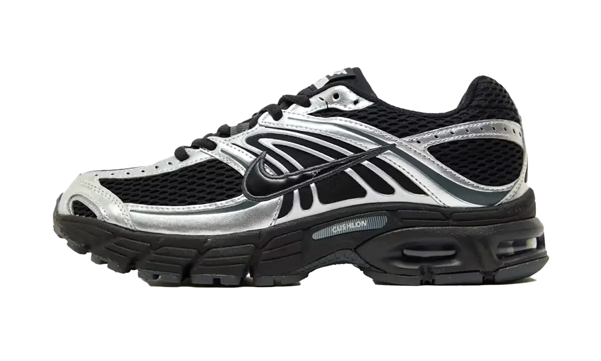 lightweight upper shoes waterproof fabric shoes Air Max Moto 2K WMNS "Black Metallic Silver"