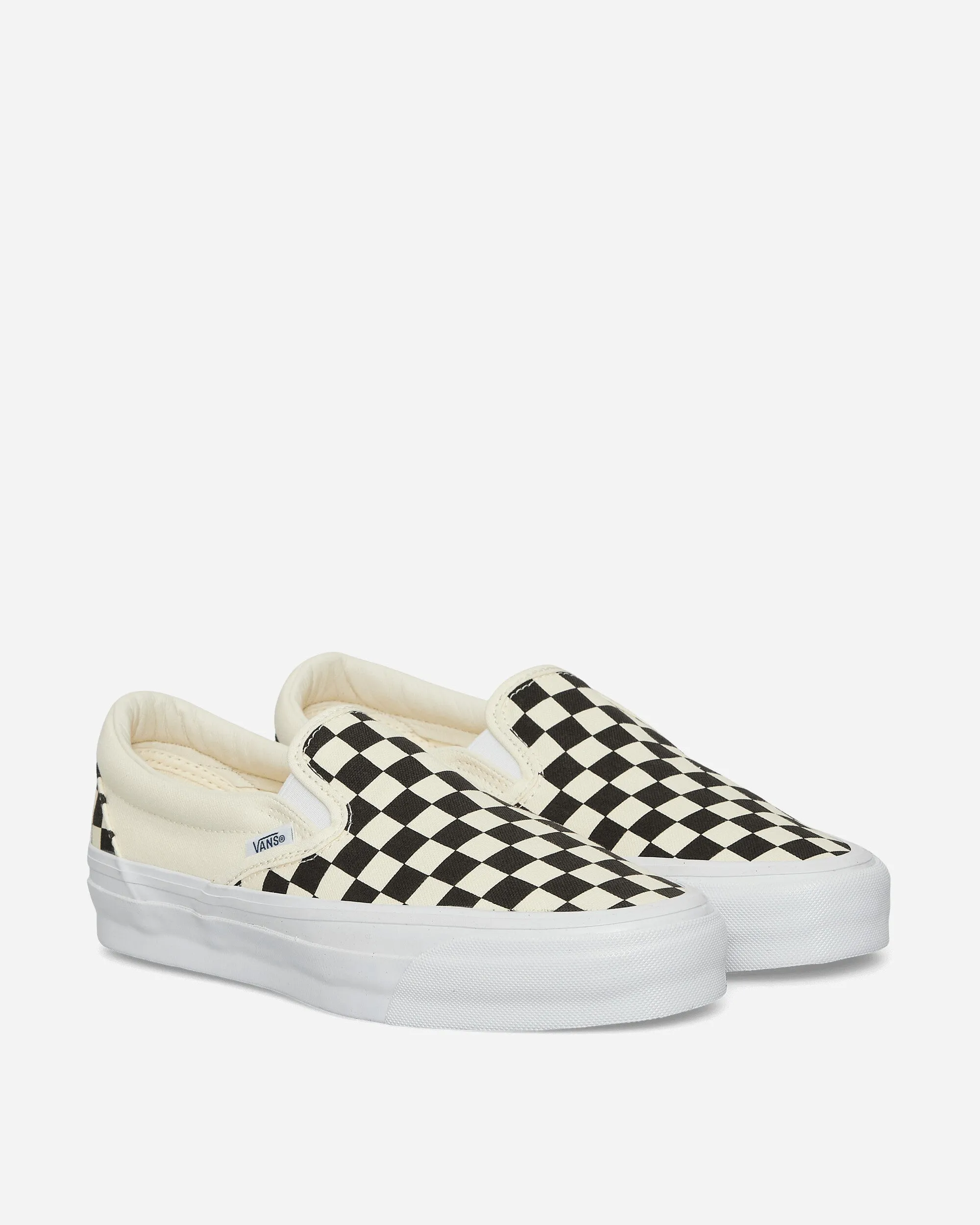 Slip-On Reissue LX 98 Sneakers Checkerboard Black / Off White Reinforced Lace Holes Lace Lock System