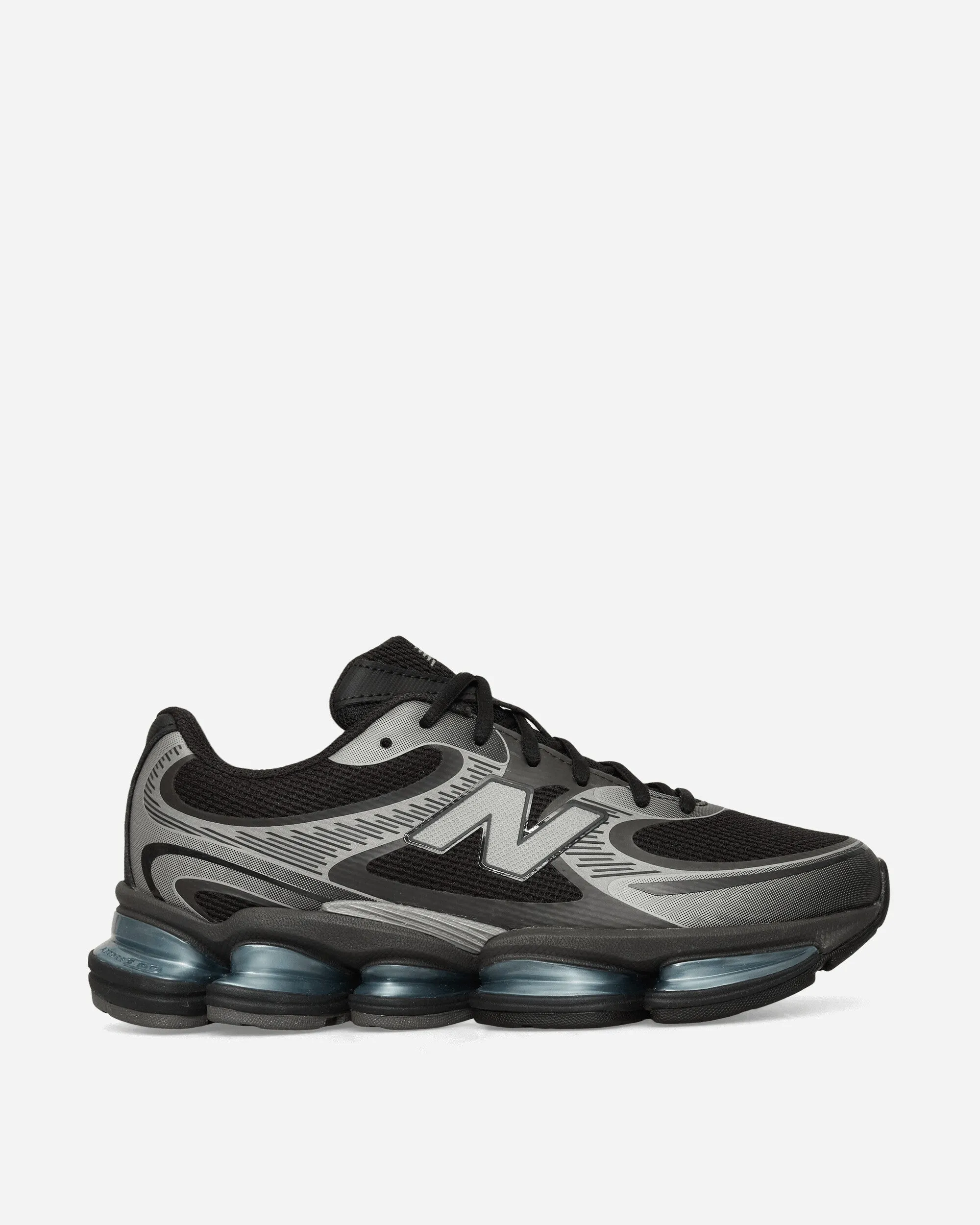 ABZORB 2000 Sneakers Black / Dark Silver Metallic / Light Chrome Blue Glam fit Cushioned Midsole Geometry