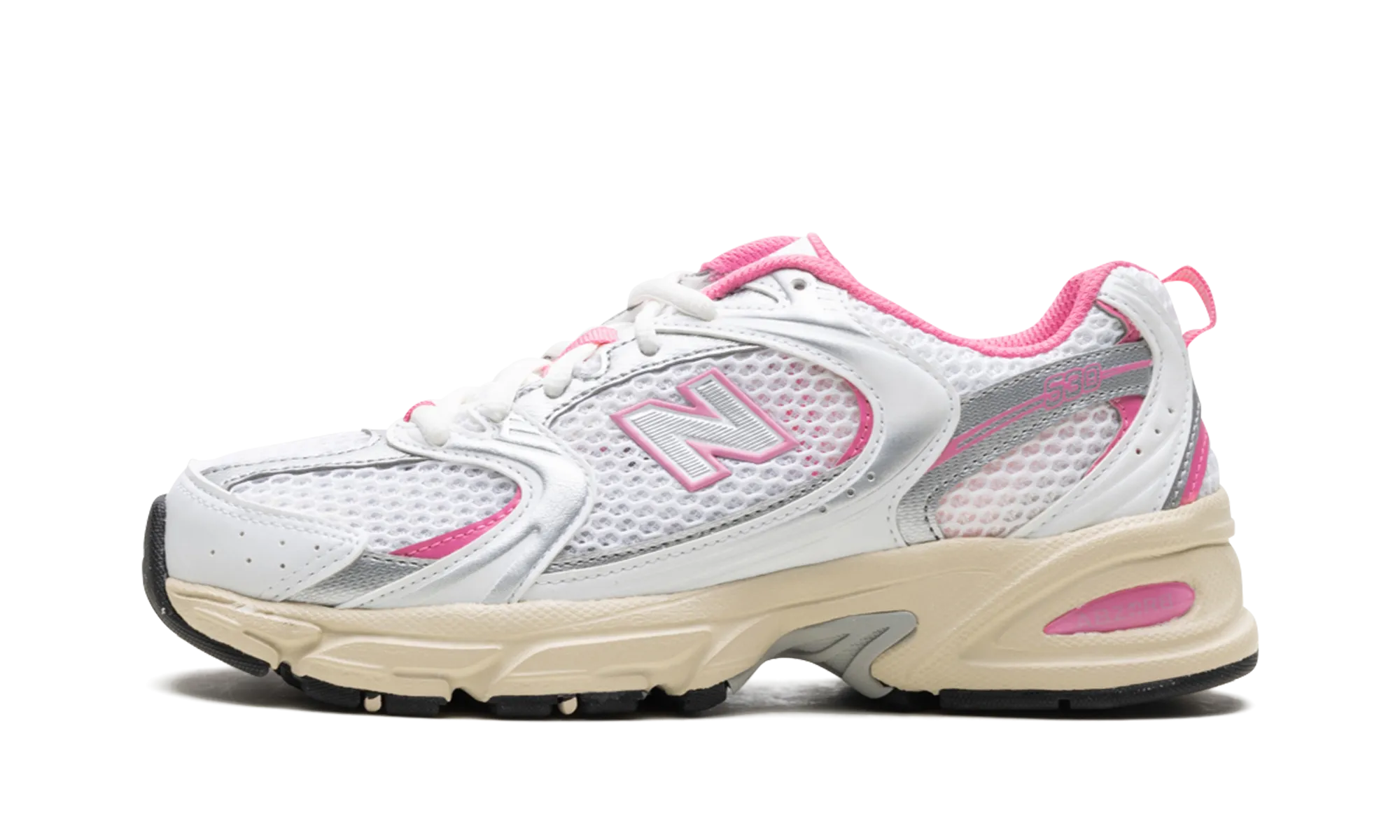 530 "White Pink Vintage" Trendy Look Shoes