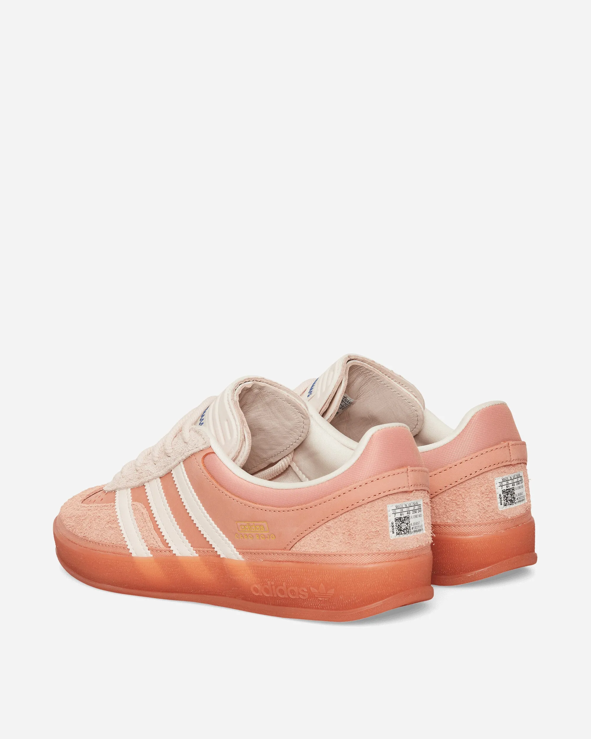Bad Bunny Gazelle Indoor Sneakers Wonder Clay / Wonder Quartz / Ash Pink Grid Traction System Pressure Distribution System