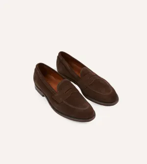 Quick Pace Easy Travel Alden Brown Suede Penny Loafer