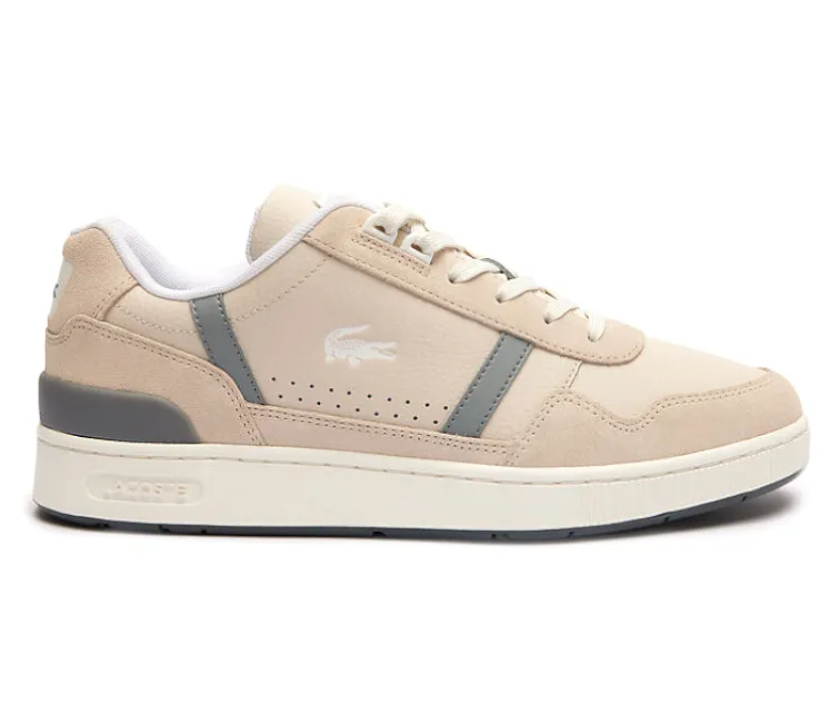 Men's Lacoste T-Clip 124 2 SMA (Off White/Grey) Adaptive Flex Grooves Eco Comfort