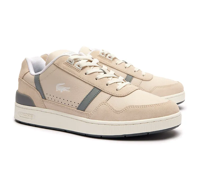 Smooth Feel Peak Fit Men's Lacoste T-Clip 124 2 SMA (Off White/Grey)