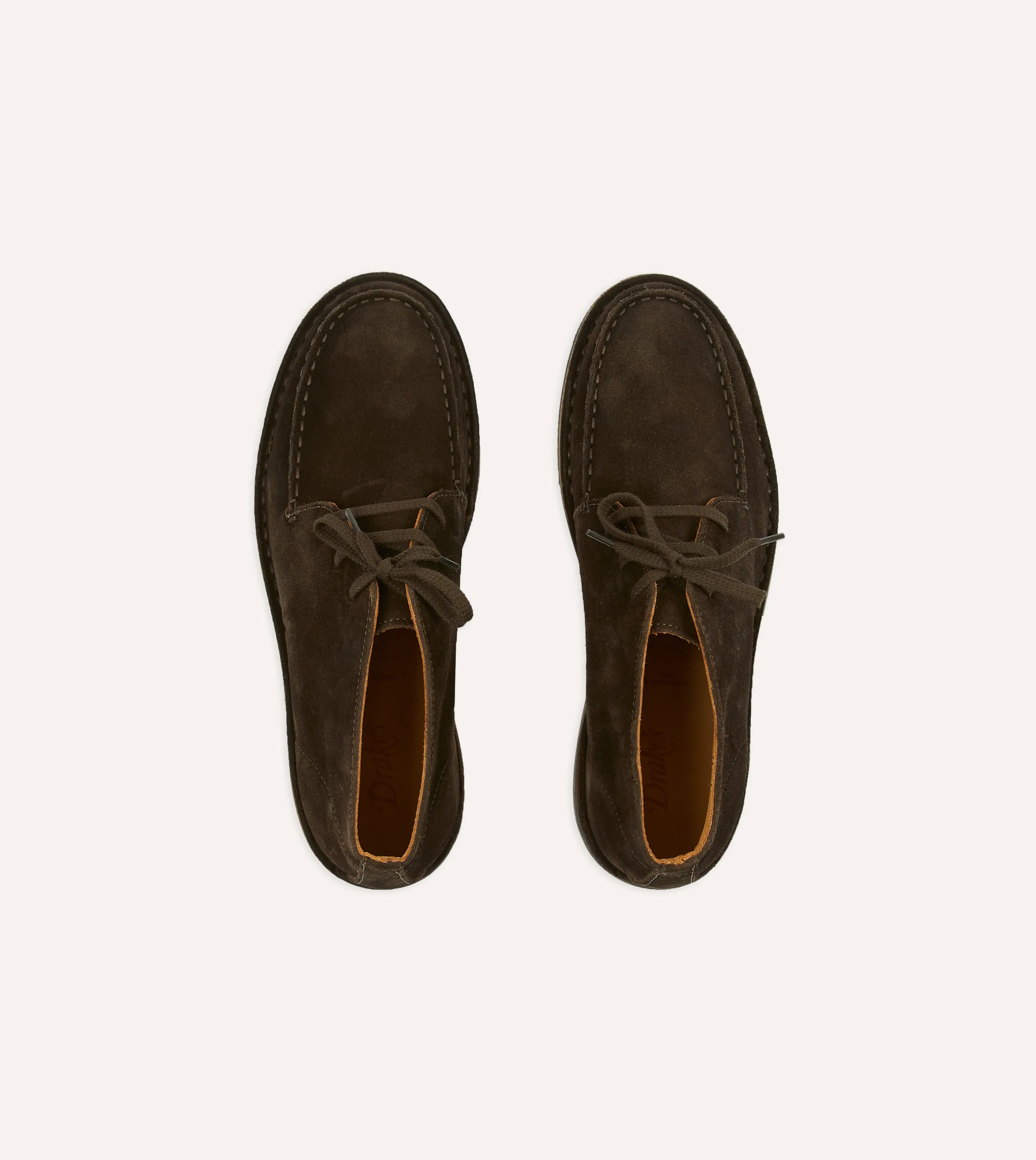 Every Step Time Friendly Crosby Moc-Toe Chukka Boot Dark Brown Roughout Suede with Rubber Sole