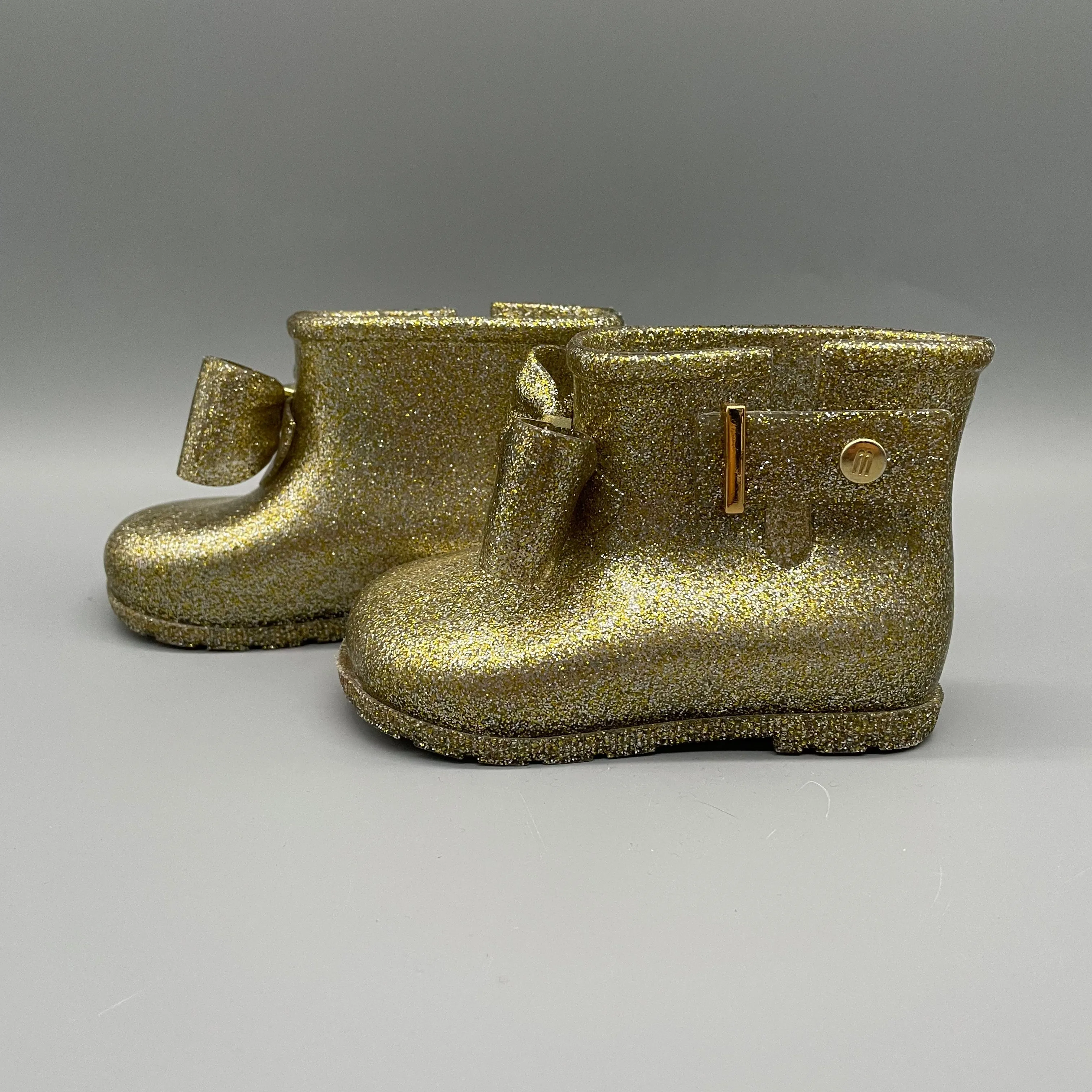 least summer spring styles Mini Melissa / GOLD MINI SUGAR RAIN BOOTS / US7