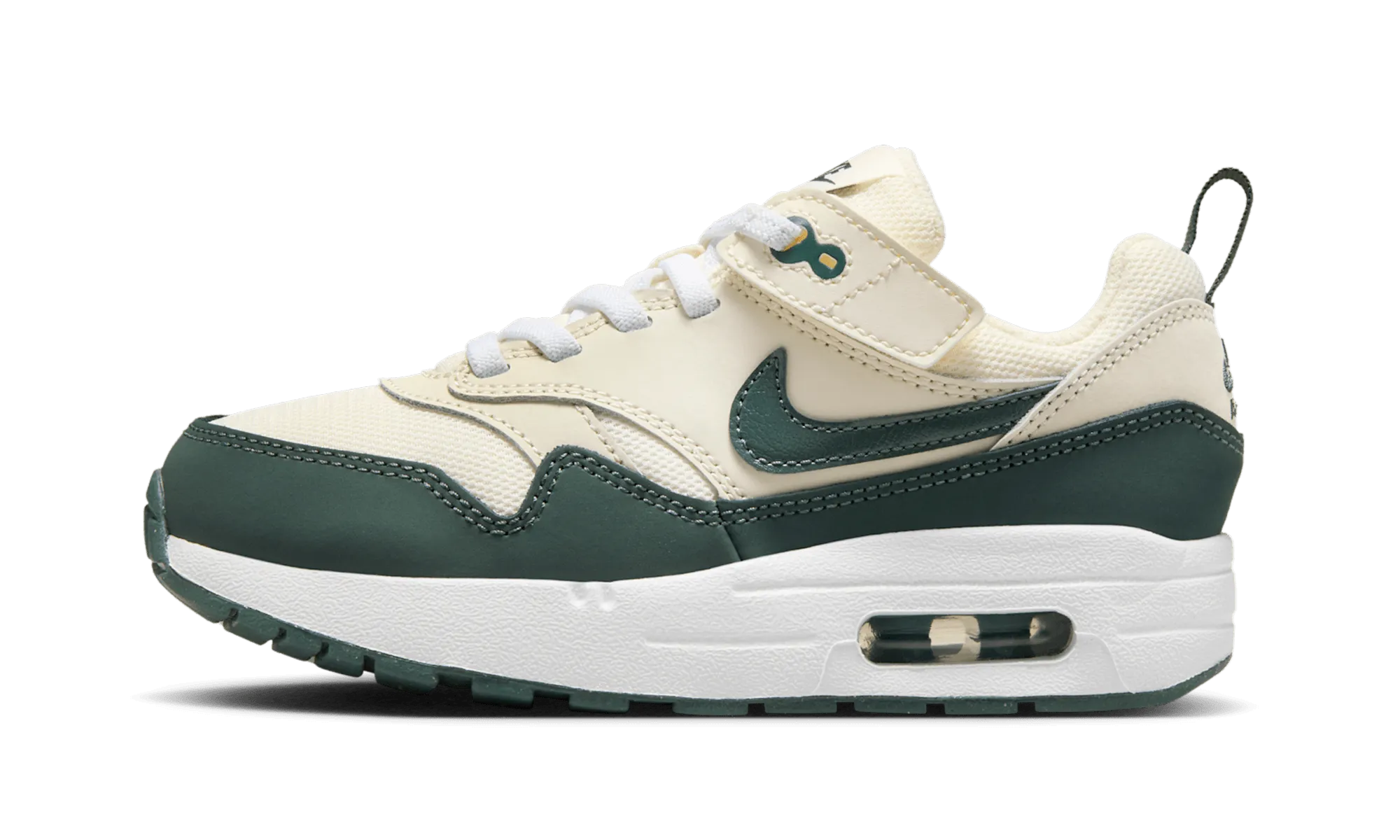 day - wear shoes BreathableLining Air Max 1 EasyOn PS "Pale Ivory White Bicoastal Vintage Green"