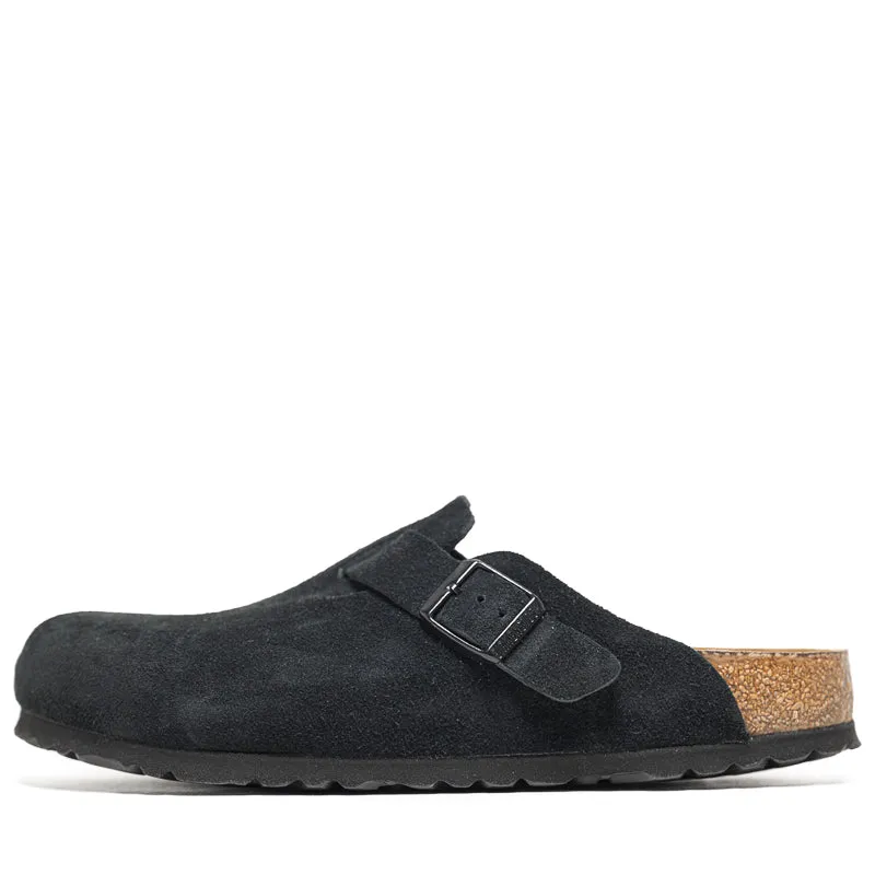 Birkenstock Boston Soft Footbed Suede - Black easy move