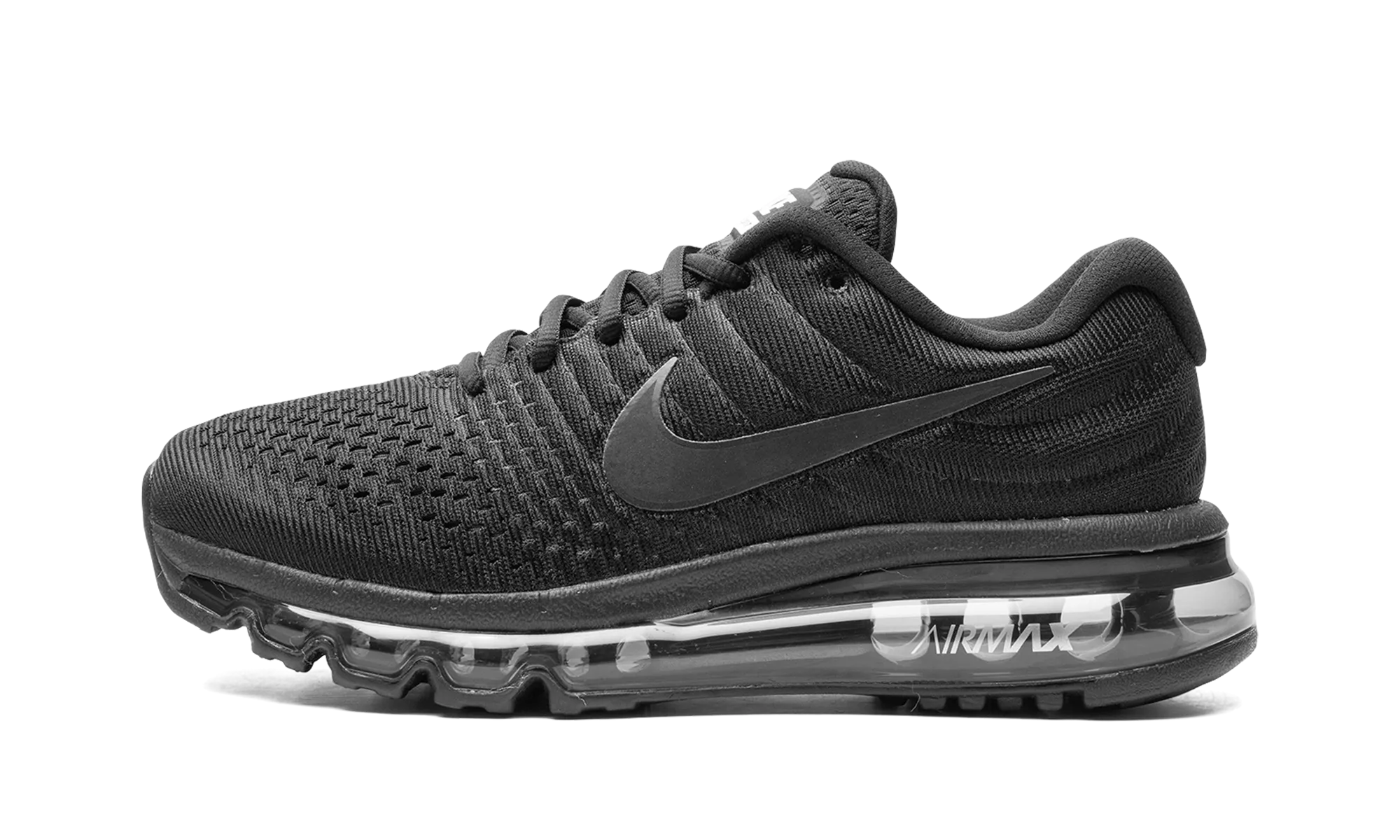 Air Max 2017 WMNS "Triple Black" mid - range shoes running on concrete shoes