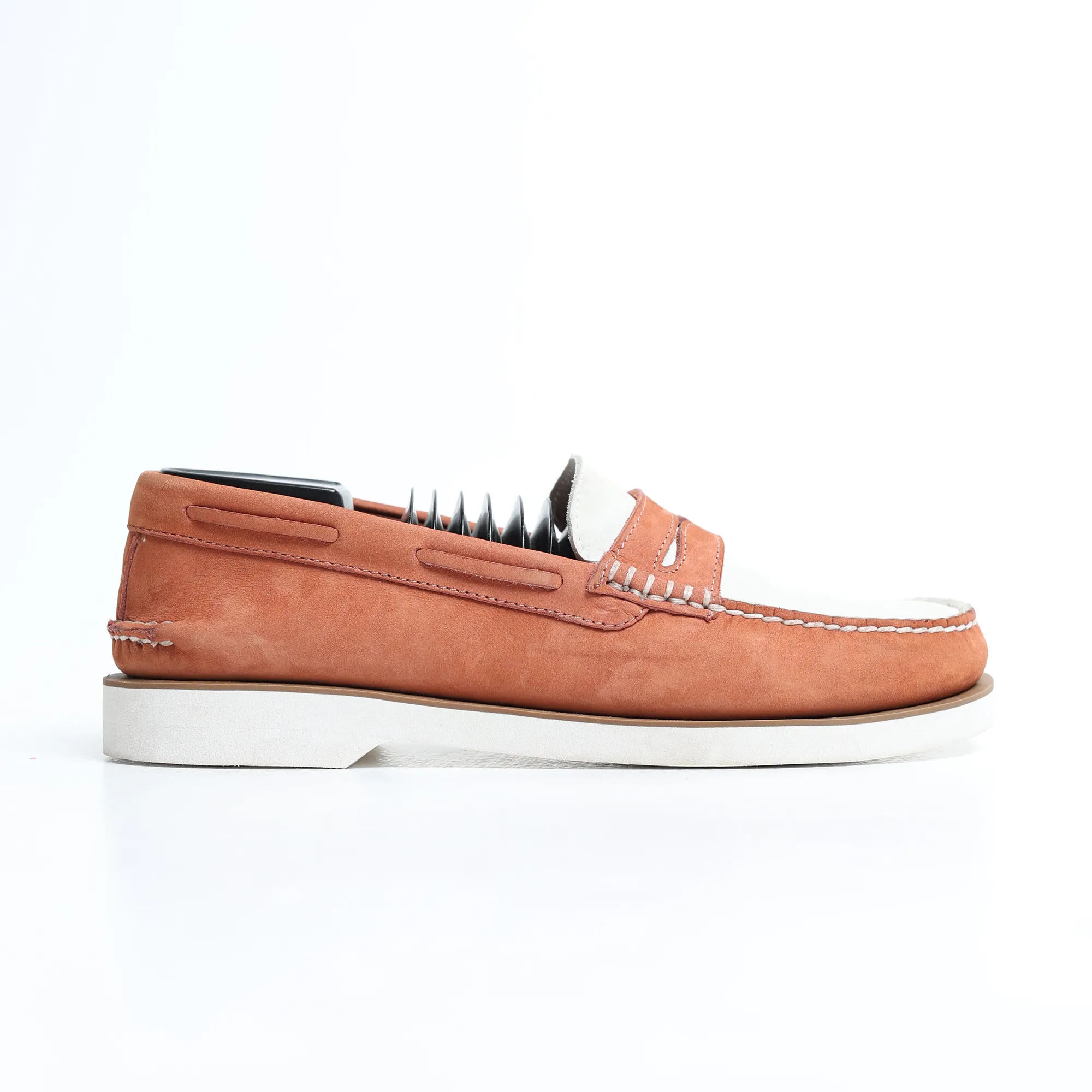 Sperry - Men's Authentic Original Double Sole Penny Loafer -White / Baked Stain Proof