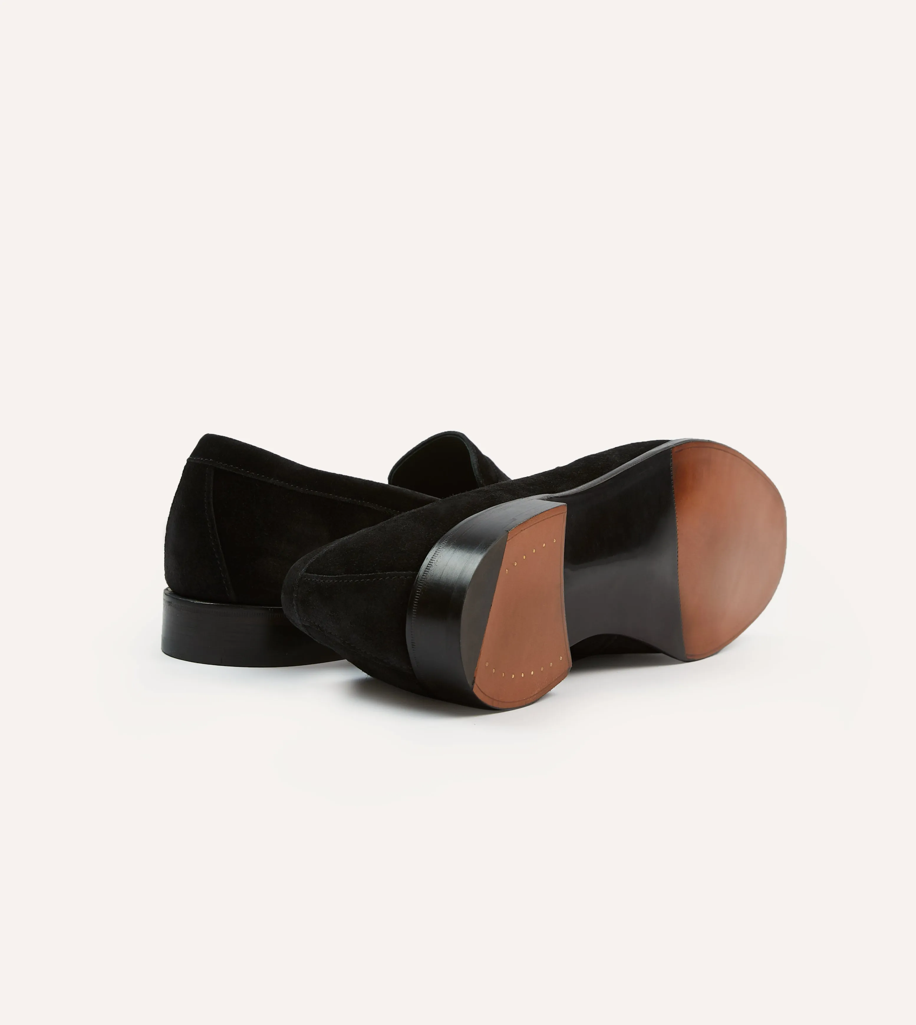 Drake's by A. Levine Black Suede Charles Mk II Goodyear Welted Penny Loafer Durable Material Wedding Outfit