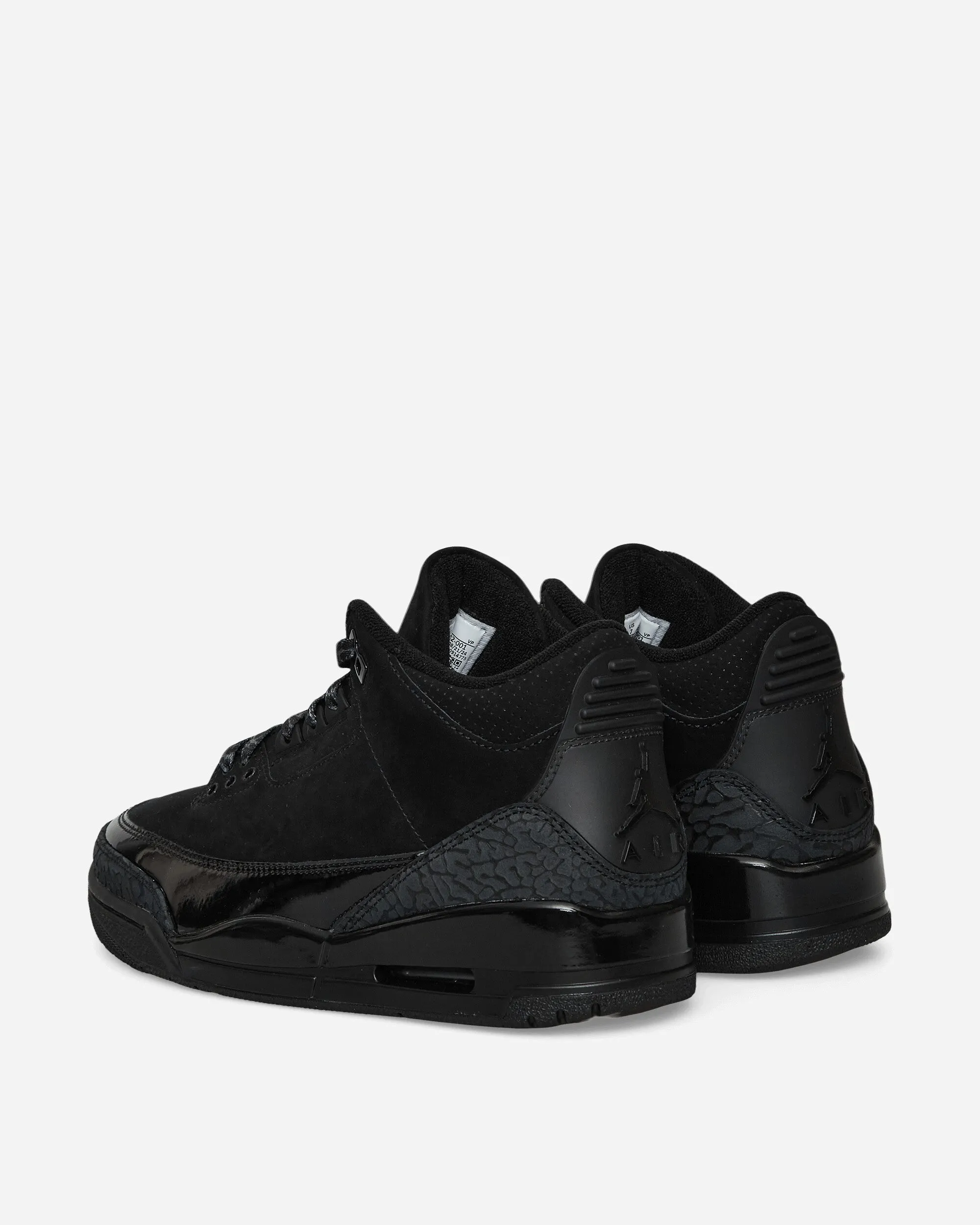 Seamless Toe Box Flexible Tread Air Jordan 3 Sneakers Black Cat