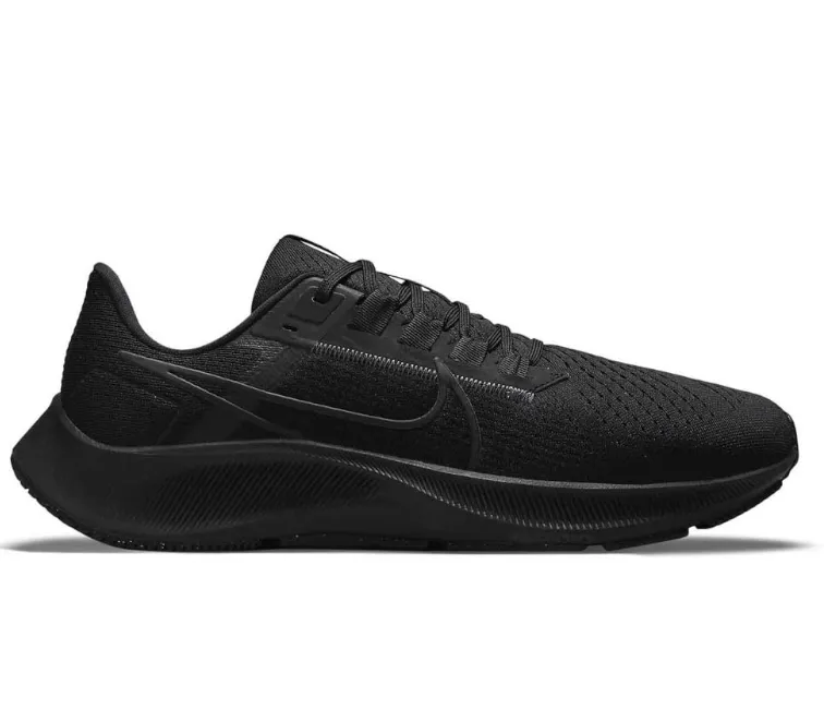 Men's Nike Air Zoom Pegasus 38 (Black/Black) Ergonomic Heel Counter Impact Ready