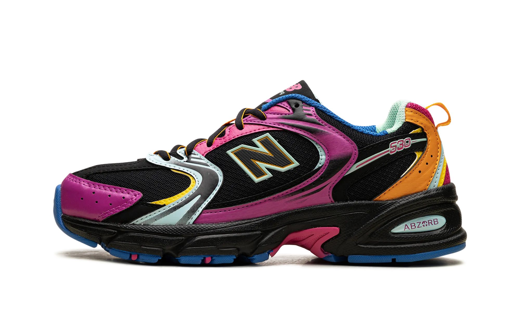 530 "Black Multi-Color" tapered - toe - feature shoes
