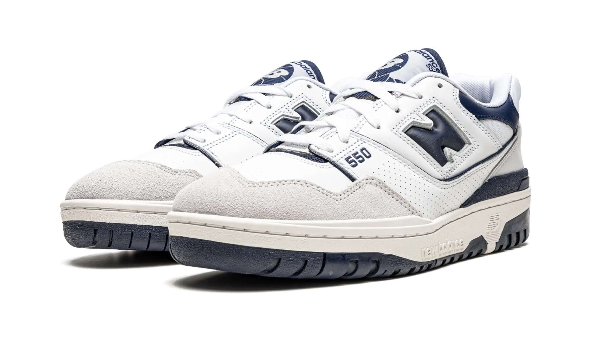 550 "White / Navy Blue" stripe - design shoes
