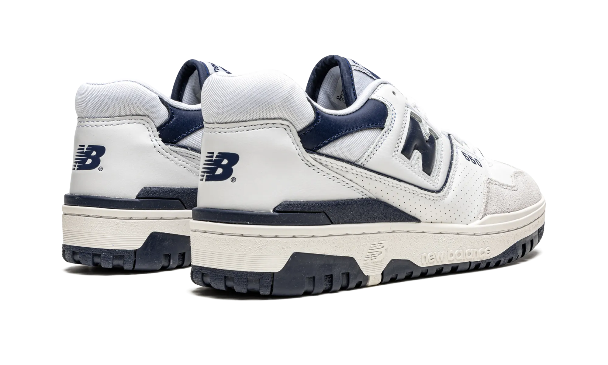 550 "White / Navy Blue" running in an overpass area shoes