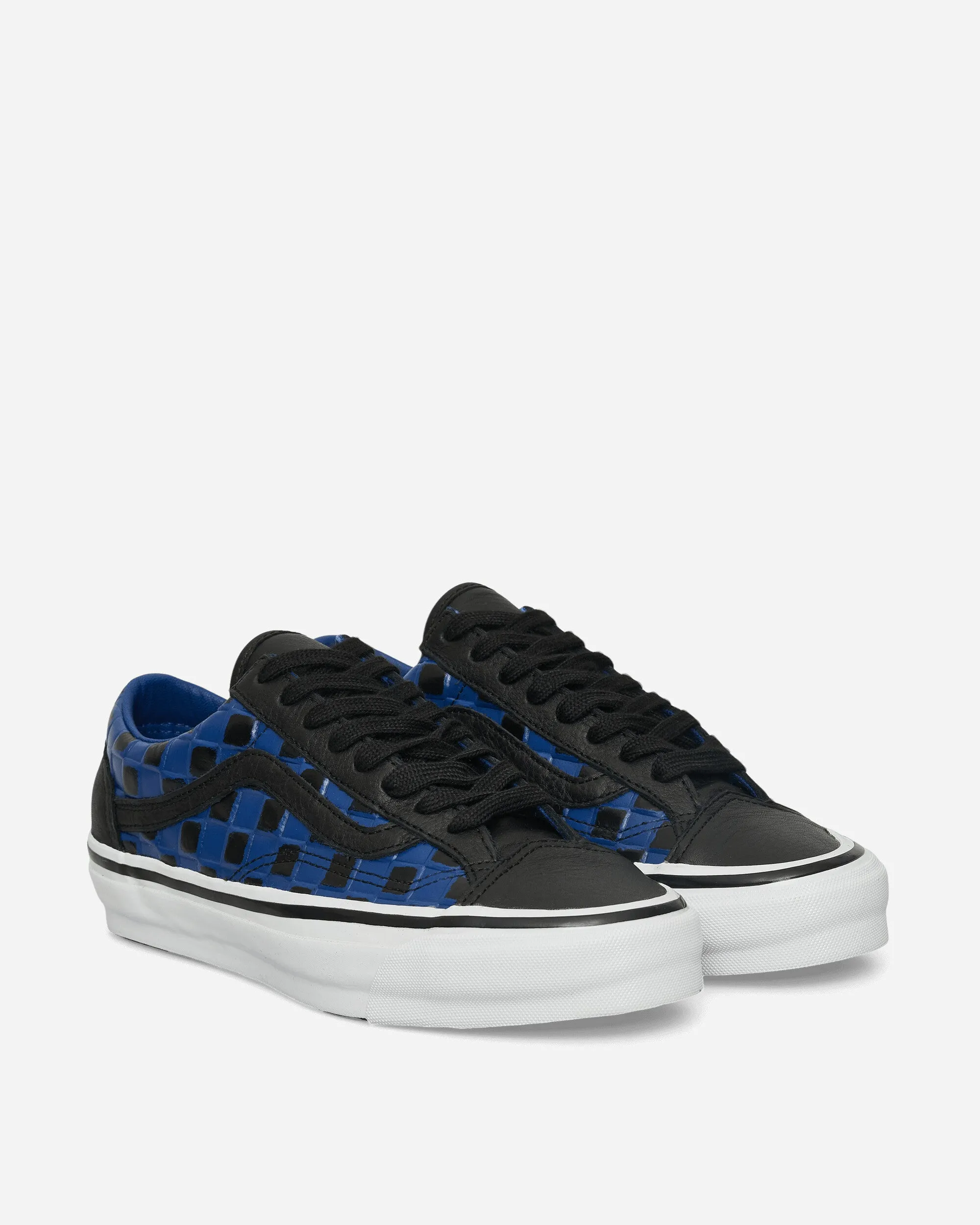 Old Skool 36 Vibram Leather Check Sneakers Black / True Blue Pace Booster