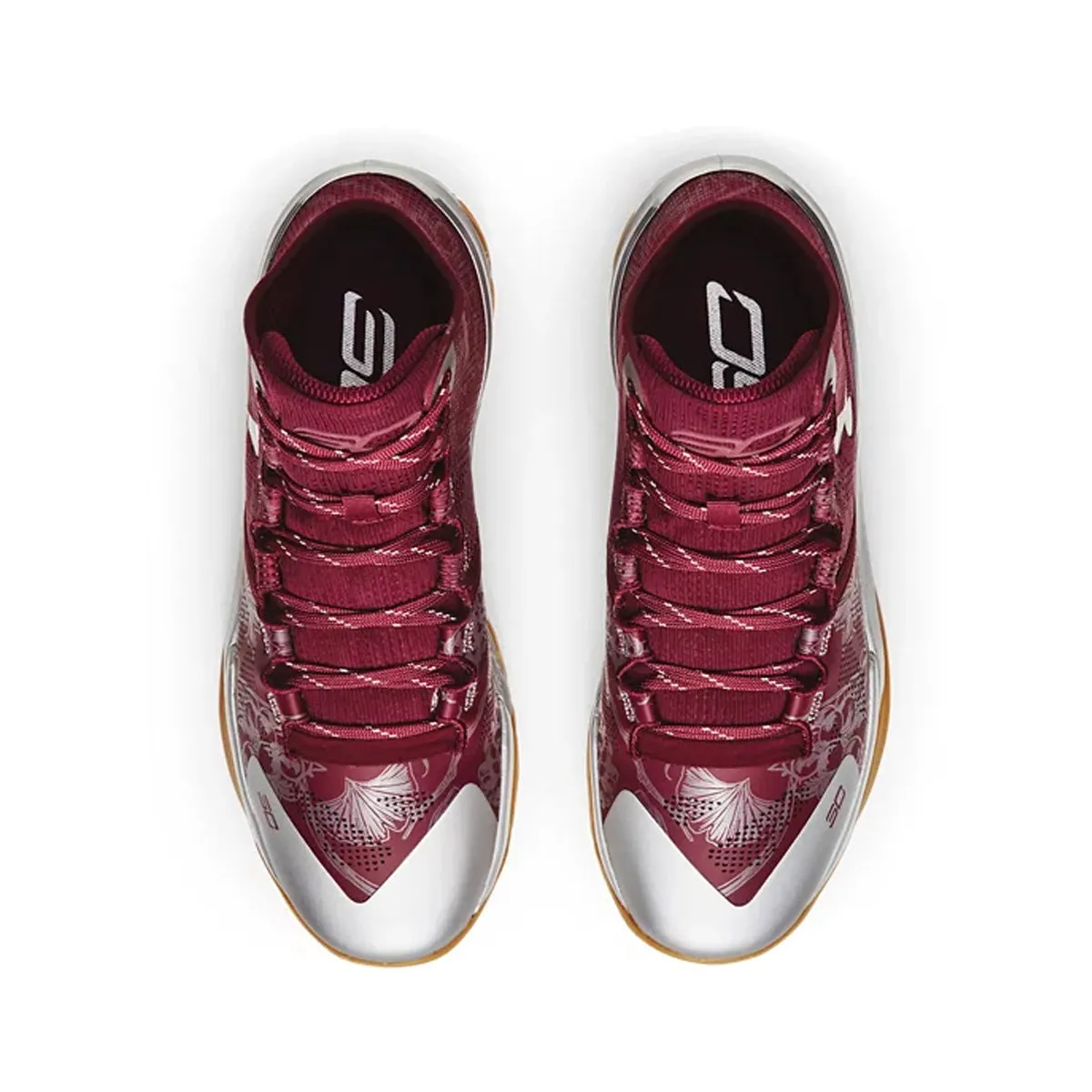 Ankle Support Curry 2 Retro 'Deep Red Metallic Silver'