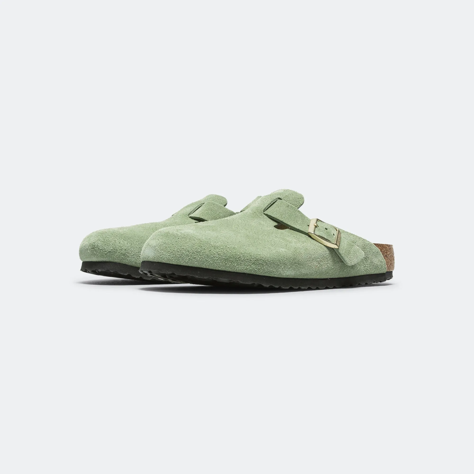 Floral Joy Boston SFB - Green Tea Suede Leather
