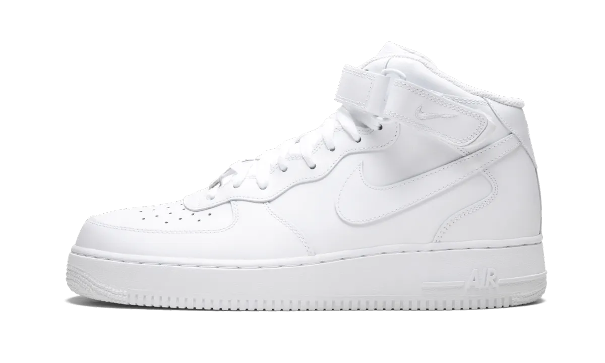 Air Force 1 Mid 07 "White on White" Asymmetric Lacing System Airflow Channel Tech