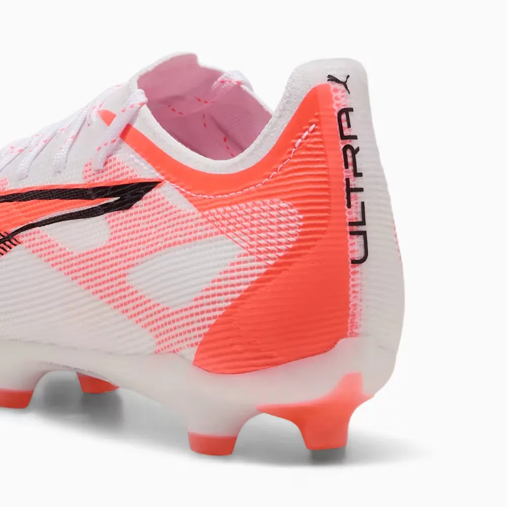 Puma Ultra 5 Pro FG/AG Football Boots (White/Black/Glowing Red) ShockAbsorbingSole Shine Jog
