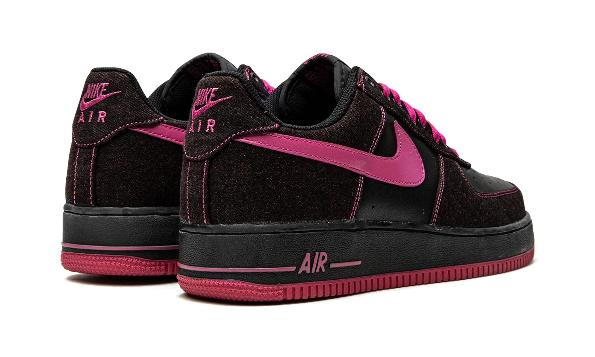 Tensile Fiber Upper Breathable mesh AIR FORCE 1 WMNS "Black / Bright Rose"