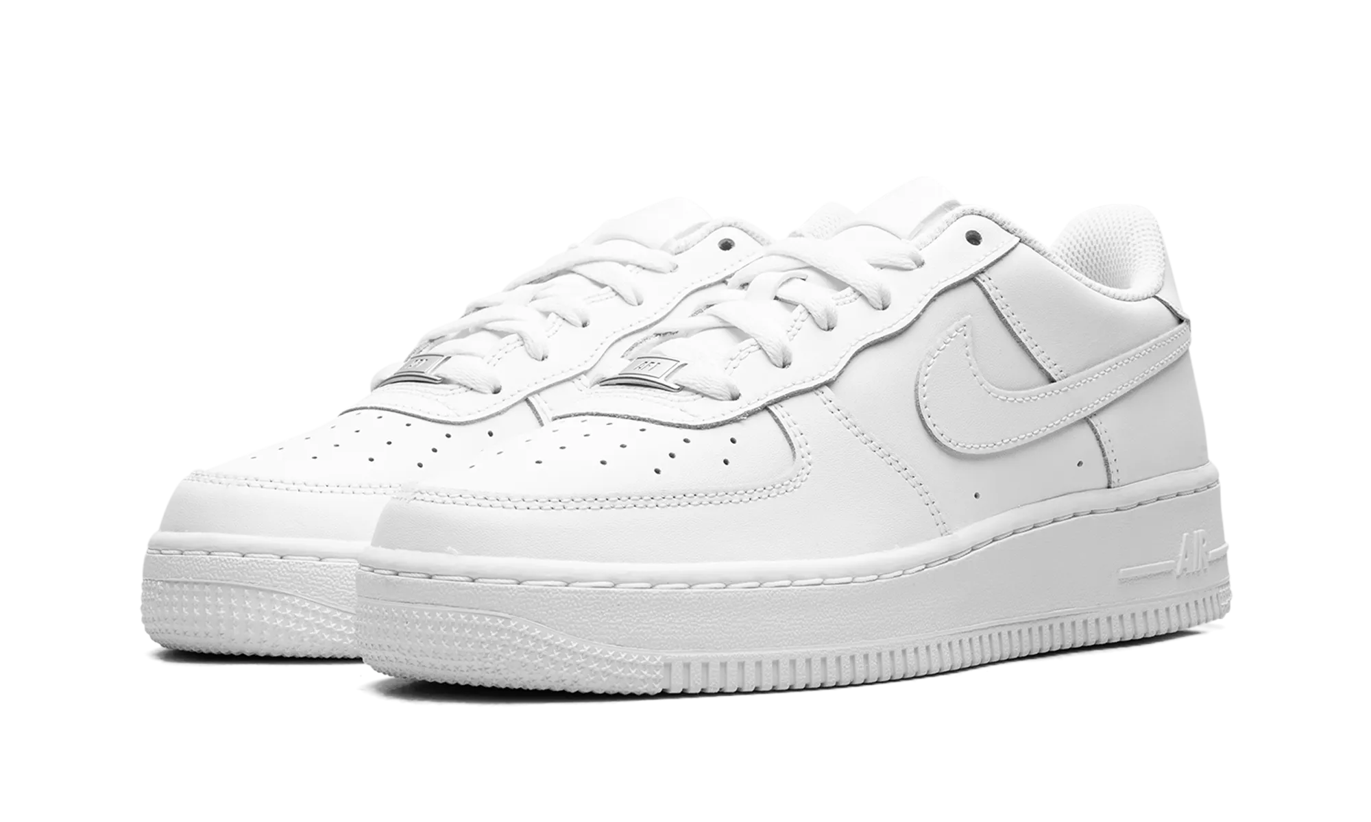 Knit Surface Lace Up System Air Force 1 LE GS "Triple White"