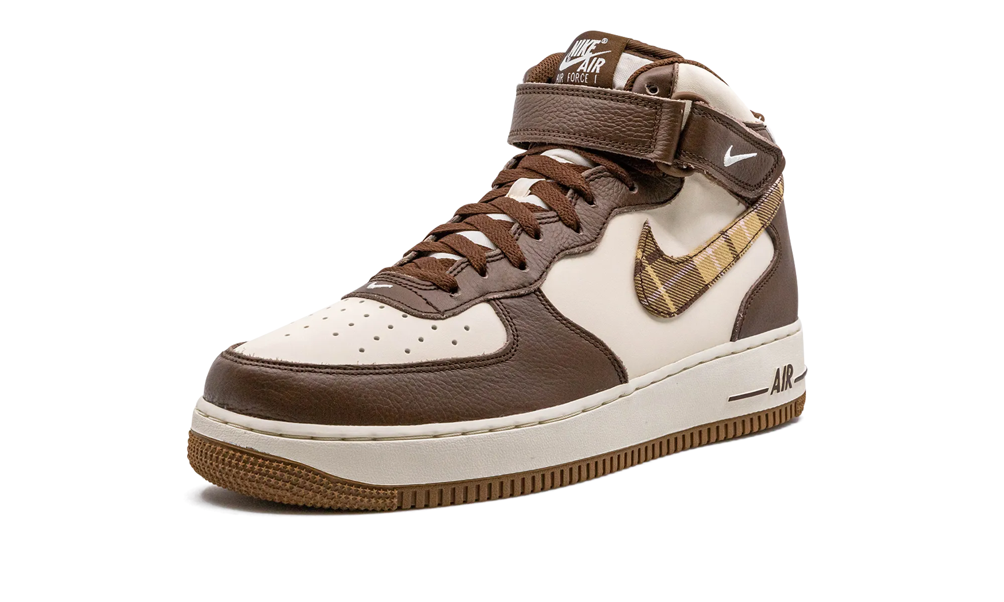 Air Force 1 Mid "Brown Plaid" Weight Balance Strong Stride