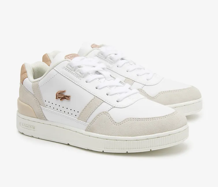 Women's Lacoste T-Clip 222 SFA (White/Light Pink) Carbon Fiber Rocker sole geometry